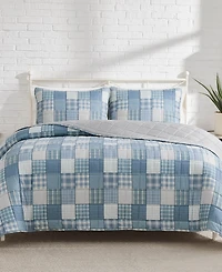 Lucky Brand Plaid Patchwork Reversible 3-Pc Quilt Sets, Full/Queen