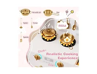 Slickblue Kids Wooden Chef Pretend Play Kitchen with Adjustable Heights