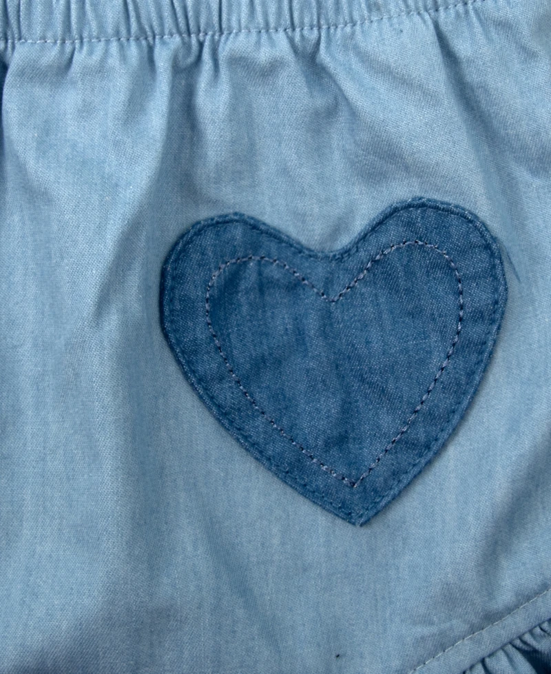 Baby Essentials Girls' Crewneck Romper and Headband, 2-Piece Set