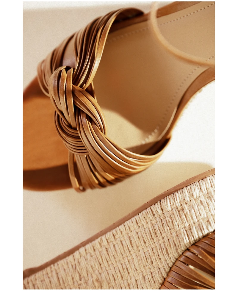 Arezzo Women's Charlotte Round Toe Wedge Sandals