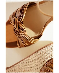 Arezzo Women's Charlotte Round Toe Wedge Sandals