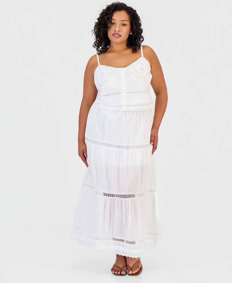 And Now This Trendy Plus Cotton Openwork Top, Macy's Exclusive