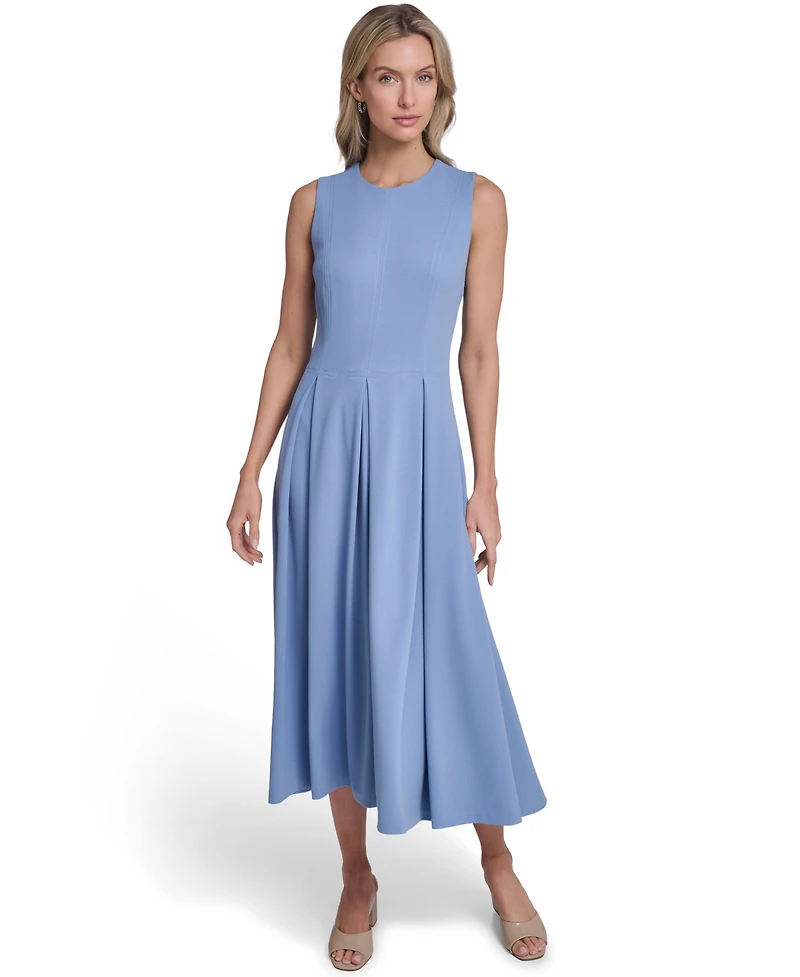 Calvin Klein Women's Sleeveless Pleated Midi Dress