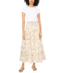 Vince Camuto Women's Tiered Smocked Waist Maxi Skirt