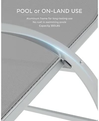 Gaomon Outdoor Chaise Lounge Chairs Set of 3, Heavy-Duty Sunbathing Loungers for Poolside, Backyard