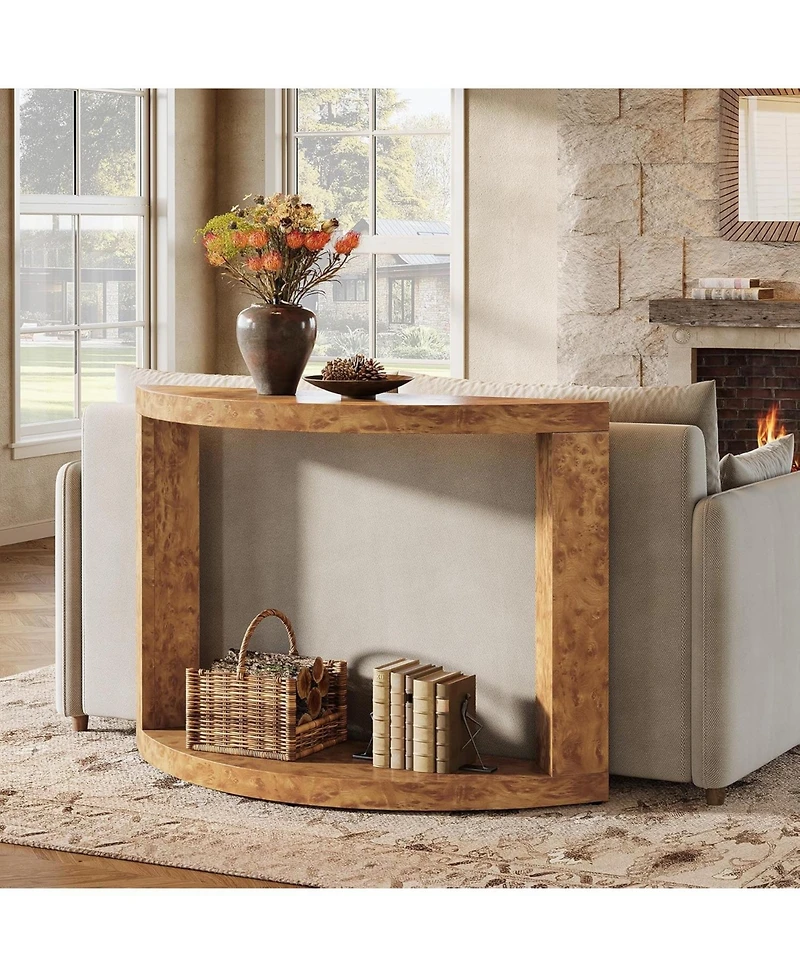 Tribesigns 2-Tier Wooden Console Table for Living Room, 47.24" Farmhouse Entryway Table for Foyer