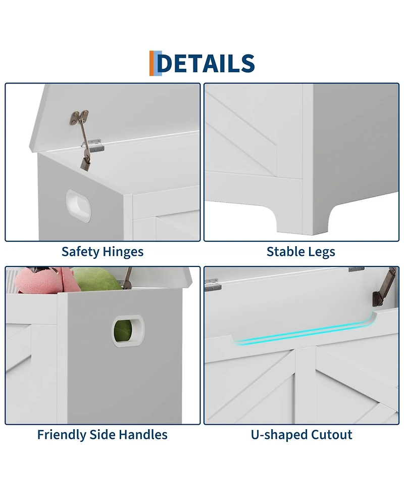 gaomon 39.4" Wooden Storage Chest with Safety Hinges