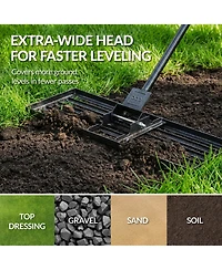 Best Choice Products Lawn Leveling Rake, 30” x 10”, Extra Long 78” handle Heavy Duty Landscape