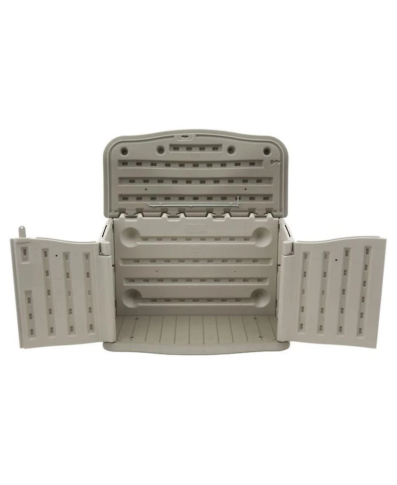 Rubbermaid Plastic Double Walled Horizontal Outdoor Storage Shed, Sand