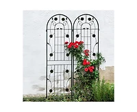sumyeg 2 Pack Metal Garden Trellis 71" x 19.7" Rustproof for Climbing Plants Outdoor Flower Support