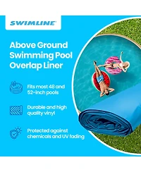 Swimline LI214820 21' Solid Blue Round Above Ground Swimming Pool Overlap Liner