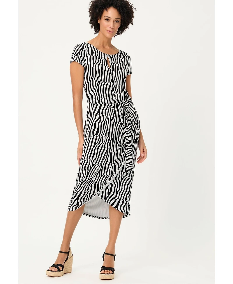 Olsen Women's Modern Zebra Faux Wrap Dress