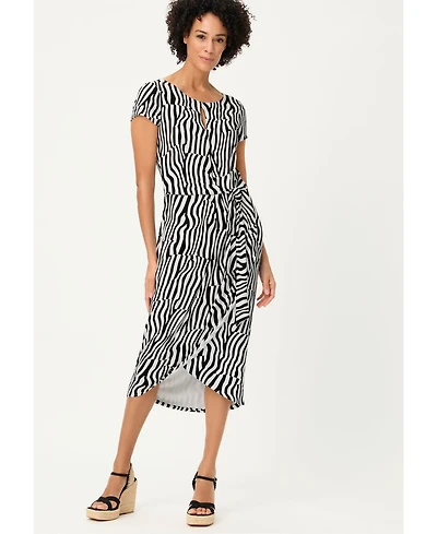 Olsen Women's Modern Zebra Faux Wrap Dress