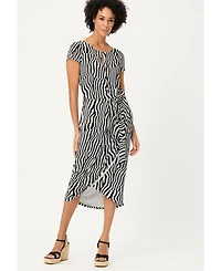 Olsen Women's Modern Zebra Faux Wrap Dress