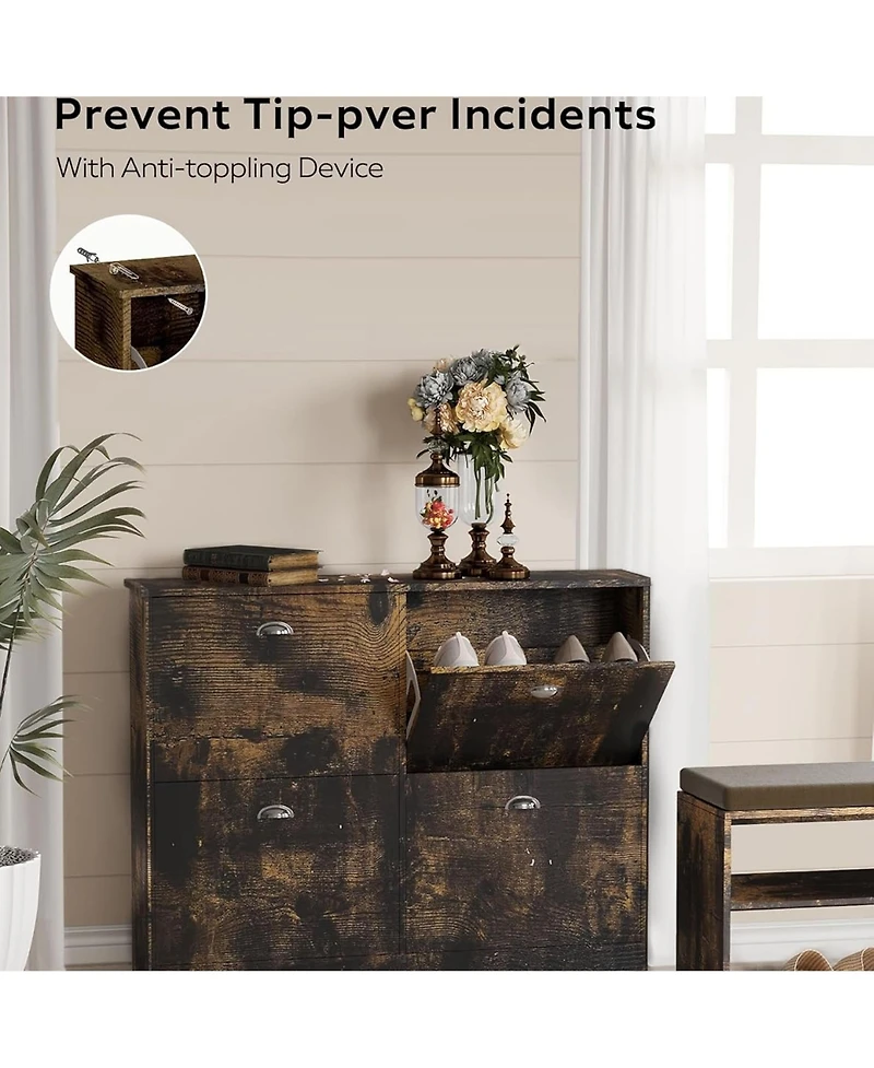 Rainsken Hidden Slim Narrow Shoe Rack Cabinet