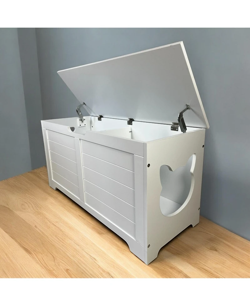 Aostirmotor 39.4" Top-Open Cat Litter Box Cabinet
