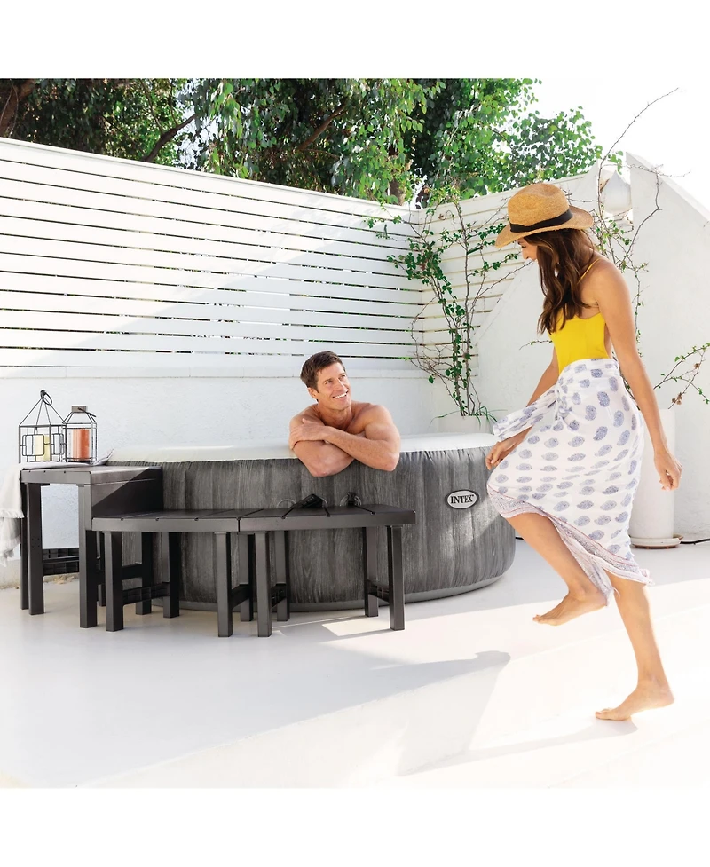 Intex PureSpa Deluxe Spa Set 140 Bubble Jet Hot Tub with Cover