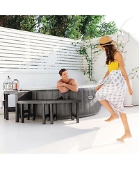 Intex PureSpa Deluxe Spa Set 140 Bubble Jet Hot Tub with Cover