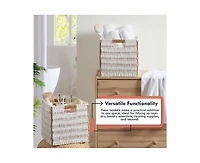 Ornavo Home 6 Pack Paper Wicker Storage Cube Bin Shelf Basket