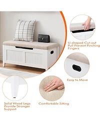 gaomon 39.4" Wooden Flip-Top Storage Bench