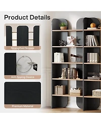Tribesigns 70.87-Inch Tall Double Wide Bookcase with Open Shelves, Set of 2