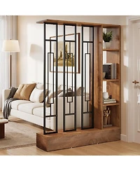 Tribesigns Wall Room Divider with Display Shelves, 70.9" Modern Freestanding Room Divider Screen with Sturdy Base, Wall Partition