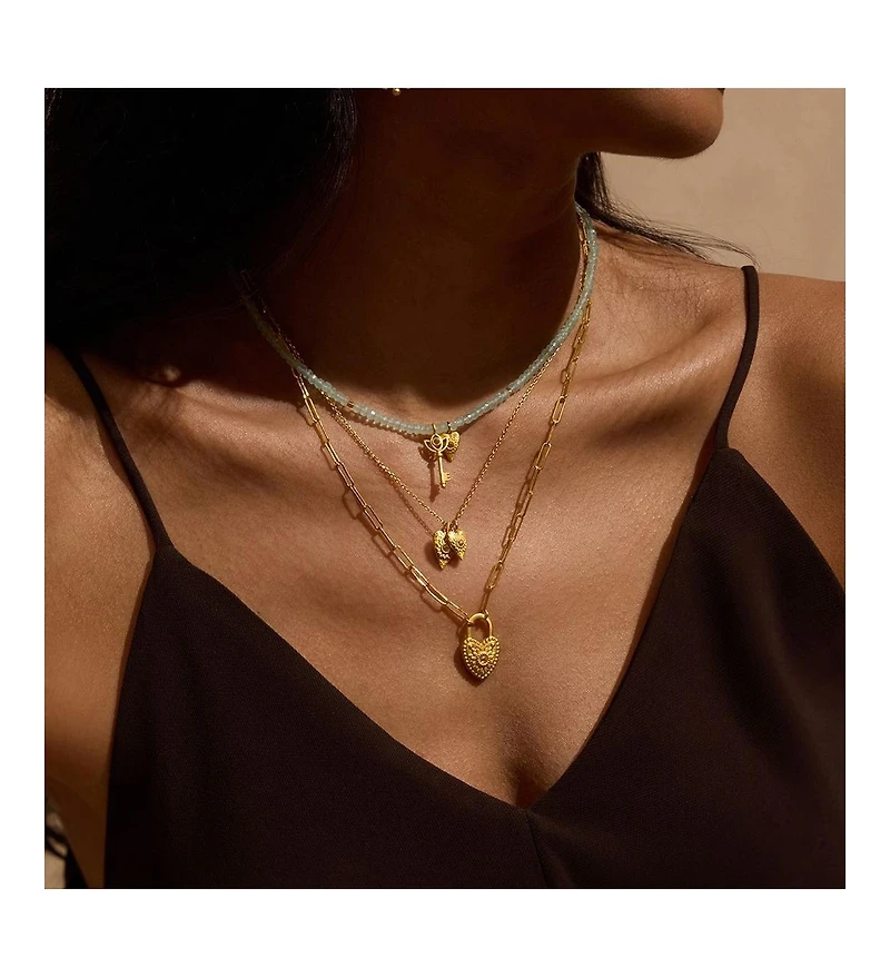 Satya Jewelry Sacred Connection Topaz Lotus Heart Necklace