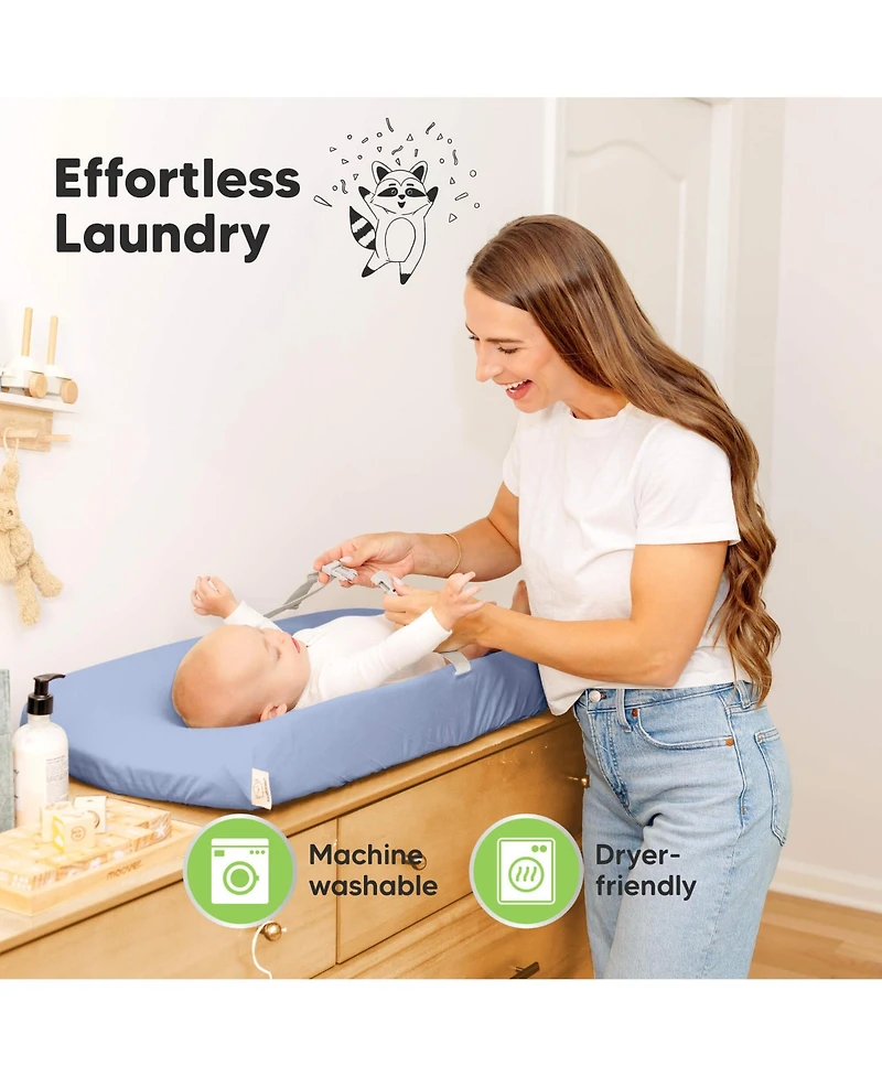 KeaBabies 2pk Soothe Changing Pad Covers for Girl, Boy, Soft Cotton Contoured Diaper Table
