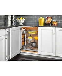 Rev-a-Shelf Pullout Corner Cabinet Organizer w/ Soft-close Three-Tier, 5PSP3-18SC-cr