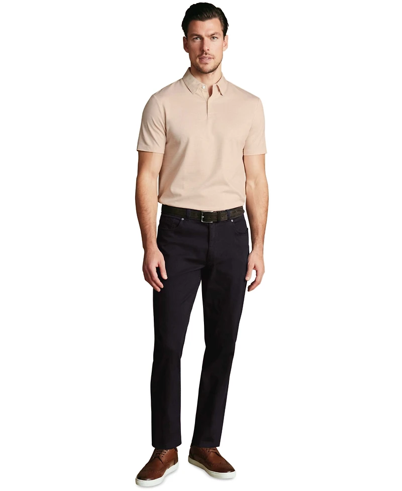 Charles Tyrwhitt Men's Slim-Fit Garment-Dyed Twill Jeans