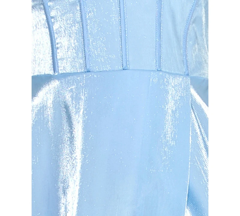 City Studios Junior's V-Neck Organza A-Line Maxi Dress