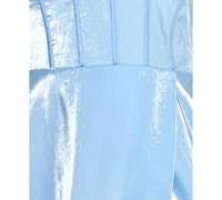 City Studios Junior's V-Neck Organza A-Line Maxi Dress