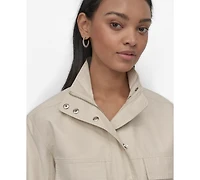 Dkny Jeans Women's Collared Cropped Utility Jacket