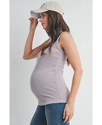 Hello Miz Maternity Square Neck Ribbed Sleeveless Tank Top