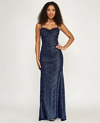 Emerald Sundae Women's Sweetheart Neck Ruched Gown