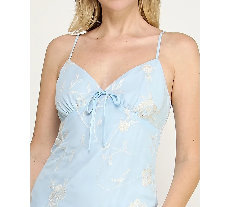 Beauty & Grace Juniors' Embroidered Midi Dress