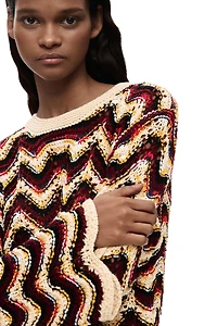 Desigual Women's Zigzag crochet sweater