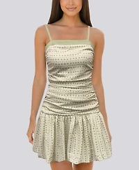 Violet Weekend Juniors' Polka Dot Bubble Hem Dress