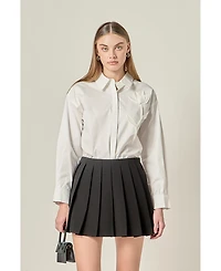 English Factory Women's Appliqued Accent Shirt