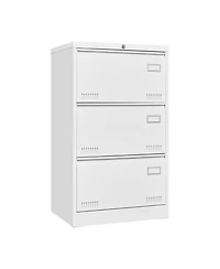Rainsken 3 Drawer Lateral File Cabinet, Locking Metal File Cabinet, Wide Filing Organization Cabinet for Letter/Legal/F4/A4