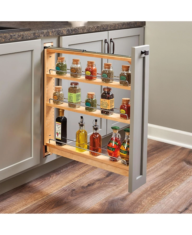 Rev-a-Shelf 6" Pullout Shelf Organizer Rack for Cabinet Base Insert, 438-bc-6C
