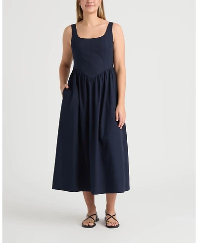 Ellen Tracy Women's Poplin Bustier Dress