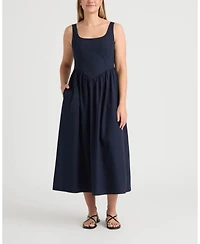 Ellen Tracy Women's Poplin Bustier Dress