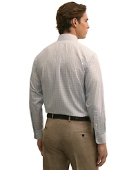 B by Brooks Brothers Men's Check Spread-Collar Dress Shirt