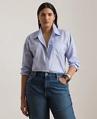 Lauren Ralph Plus Relaxed Fit Button-Up Shirt