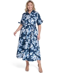 Calvin Klein Plus Floral-Print Midi Dress