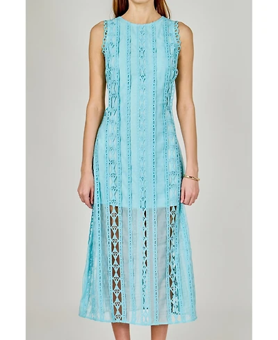 endless rose Women's Lace Tiered Midi Dress