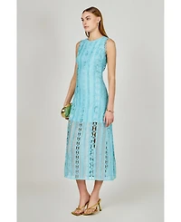 endless rose Women's Lace Tiered Midi Dress