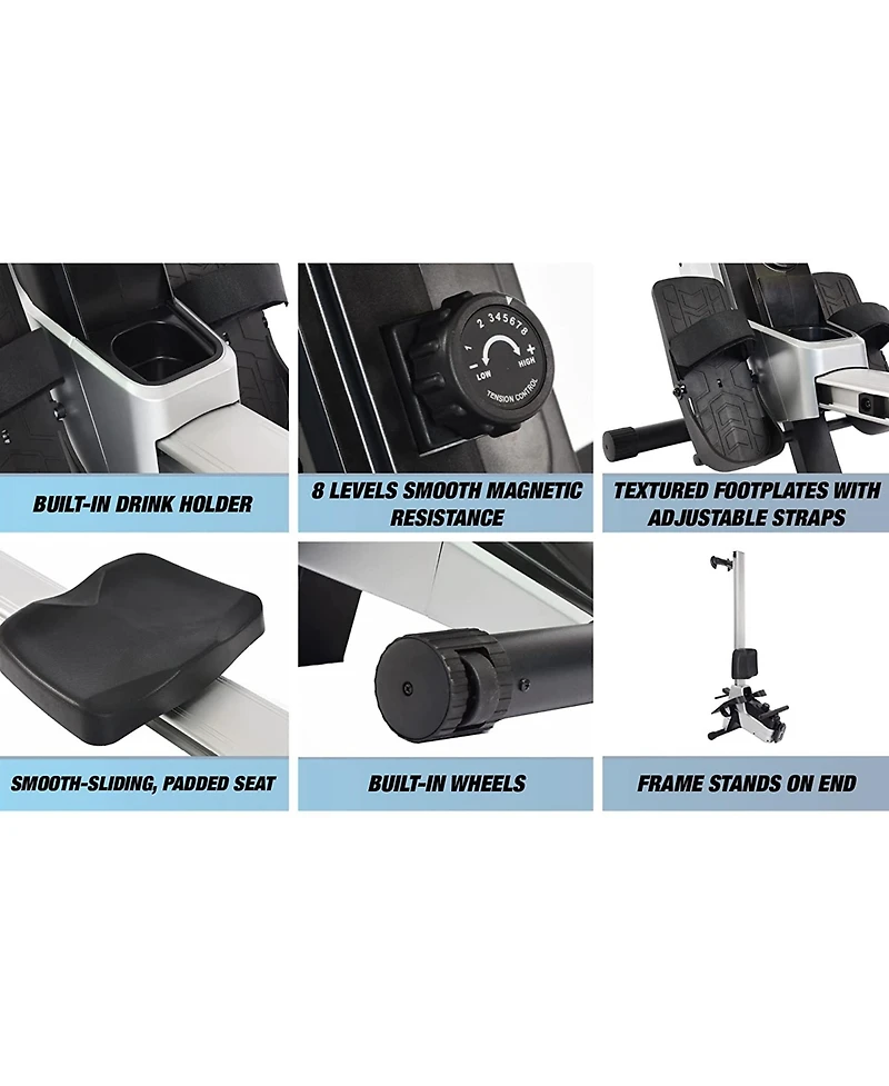 Stamina Products 35-1110 Multi-Level Magnetic Resistance Compact Rowing Machine