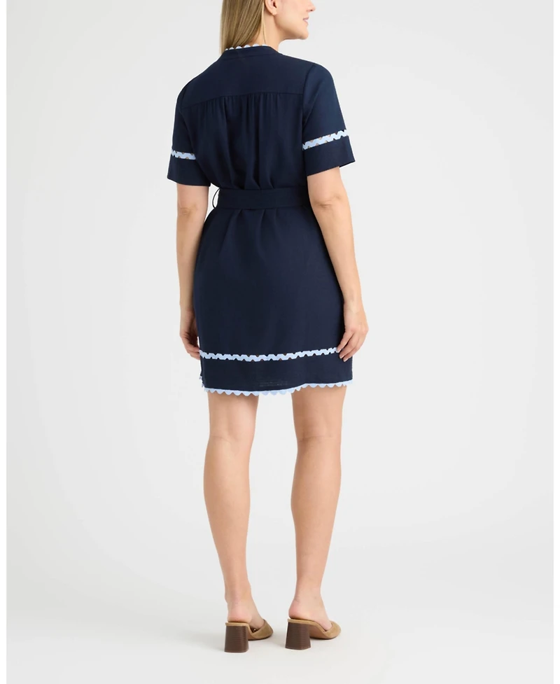Ellen Tracy Women's Shirt Dress with Ric Rac Detail